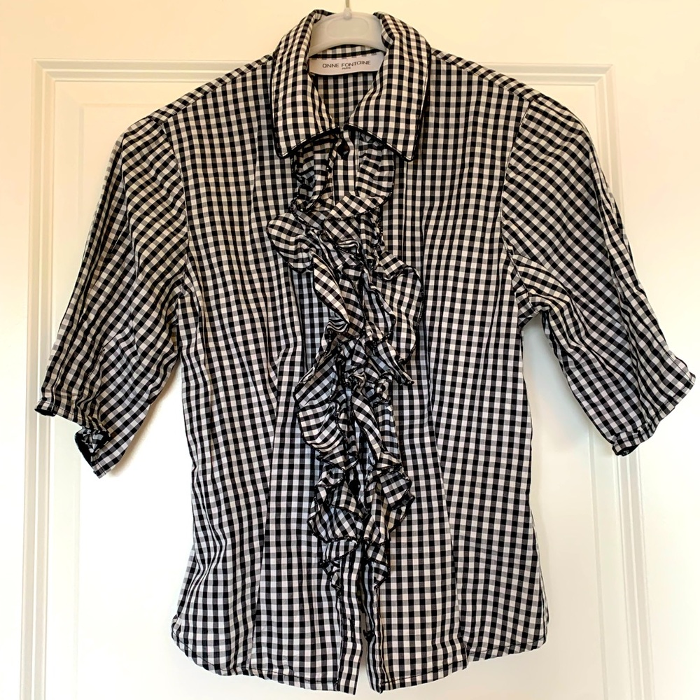 Anne Fontaine ruffle blouse with puffy sleeves size 36